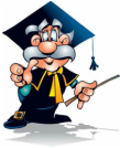 Clipart of a professor in cap and gown