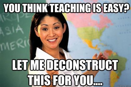 Meme that shows a teacher with the caption: 